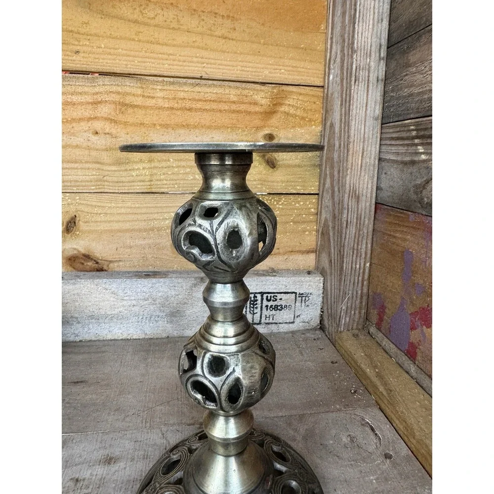 Vintage Ornate Metal Victorian Candle Holder‎ Candlestick